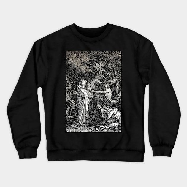 Saul consults Samuel after the witch of Endor by A Laurentius Crewneck Sweatshirt by TORVENIUS